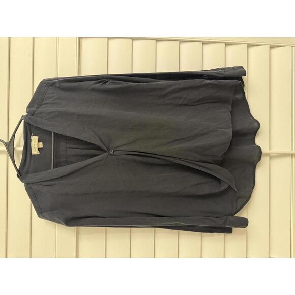 Cloth & Stone by Anthropologie faux wrap V neck long sleeve blouse in size M - Picture 4 of 6